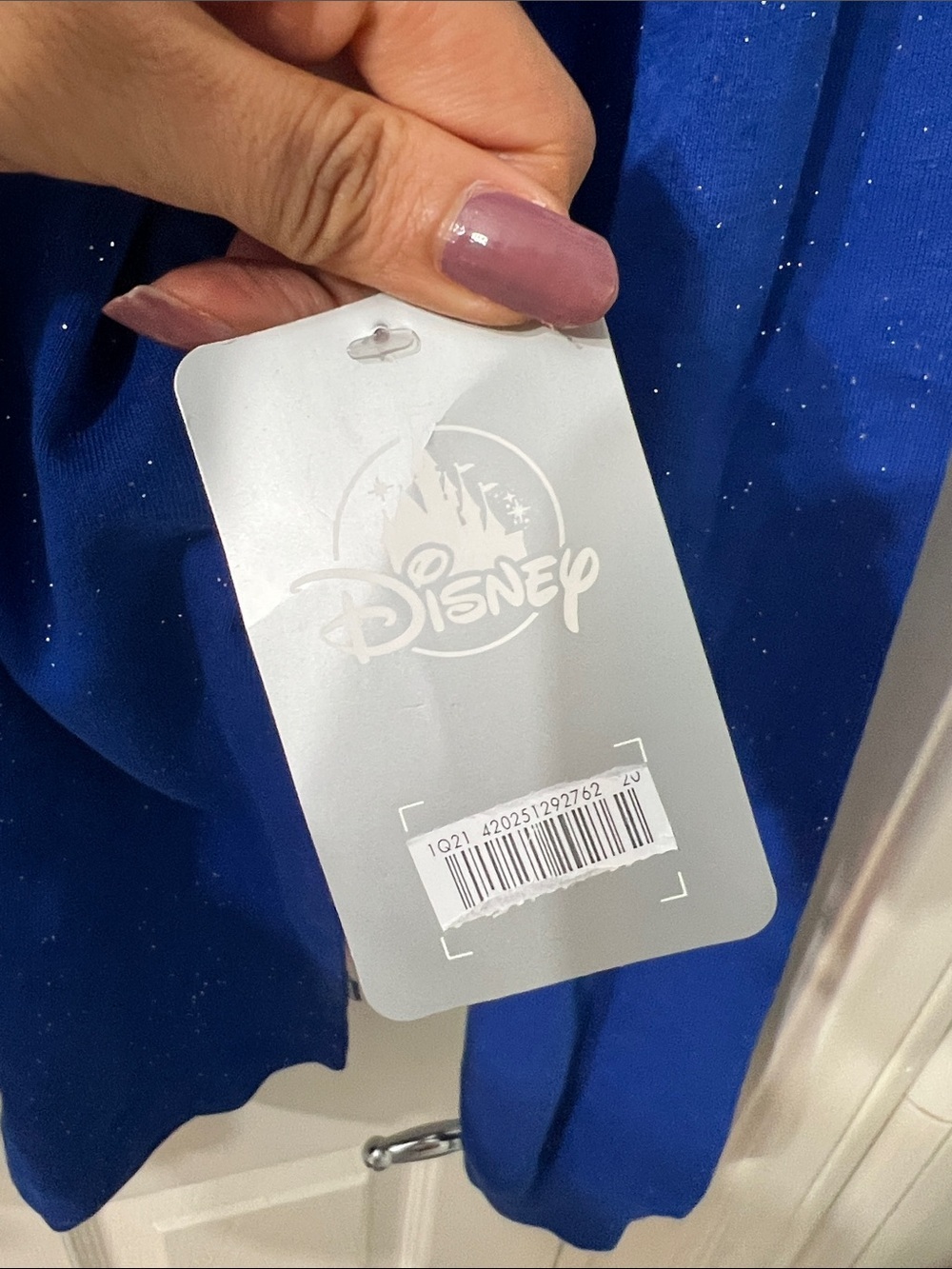 NWT Disney Speckled Royal Blue Spirit Jersey with White Logo Size Medium - Picture 3 of 5